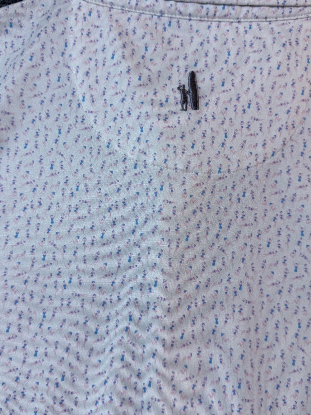 Johnnie-O XL Dancing Ladies White Novelty Print Polo Golf Shirt Performance - Picture 5 of 9